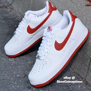 Nike Air Force 1 ’07 Shoes White Dragon Red FJ4146-106 Men’s Sizes NEW